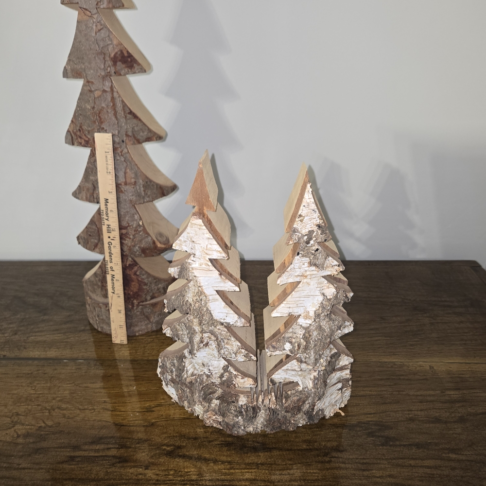 Rustic Wooden Holiday Tree Set - Picture 2 of 5